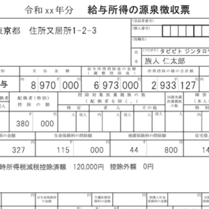 源泉徴収票の見方と所得税。還付金はどうすれば分かるのか？